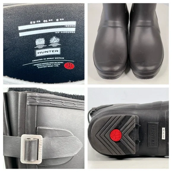 Hunter Original Short Boot Matte Black Waterproof Fisherman Fall Winter Rain 10 - Picture 15 of 15